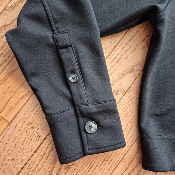Athleta XXS Allure Shirt Jacket, Black Oversized Top Layer Work Travel - Picture 4 of 16